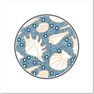 Found On The Beach Sea Shell Circular Pattern Posters and Art